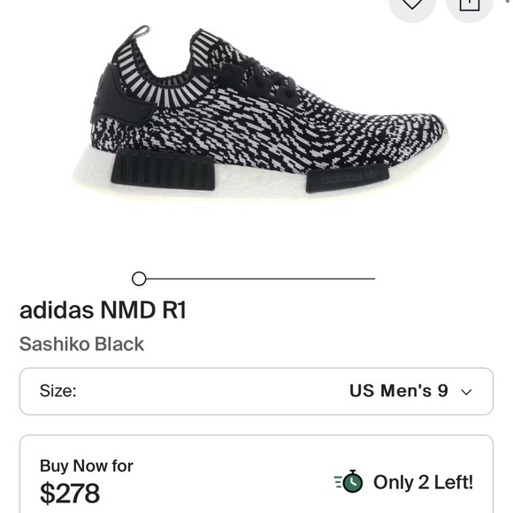 Adidas NMD R1 Sashiko Black and White Sneakers - Picture 1 of 6